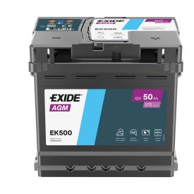Exide AGM accu EK500 12V 50Ah start-stop accu met 570A koudstartstroom