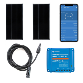 Solarpanel-Paket 230Wp | Victron SmartSolar MPPT 15A Laderegler | 2x 115Wp Solarpanel | Komplett | Einfache Installation - 