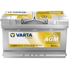 VARTA LA80 Professional Dual Purpose AGM 12V 80Ah 800A accu 840 080 080