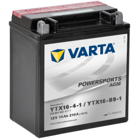 VARTA YTX16-BS-1 Powersports AGM Batterie | 514 901 022 | 12V 14Ah 210A