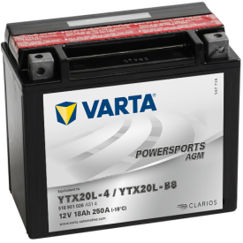 VARTA YTX20L-BS Powersports AGM Batterie | 518 901 026 | 12V 18Ah 250A