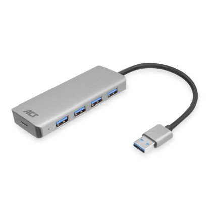 ACT USB Hub 3.2, 4x USB-A, mit Netzteil und Kabel