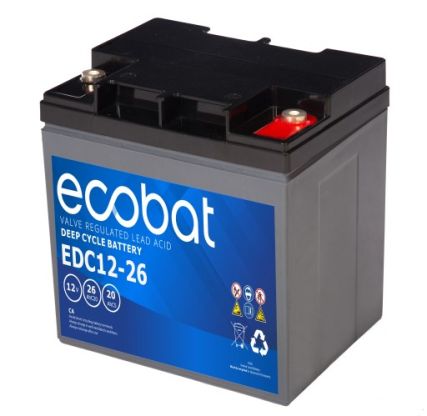 Ecobat AGM Deep Cycle Batterie | EDC12-26 | 12V 26Ah