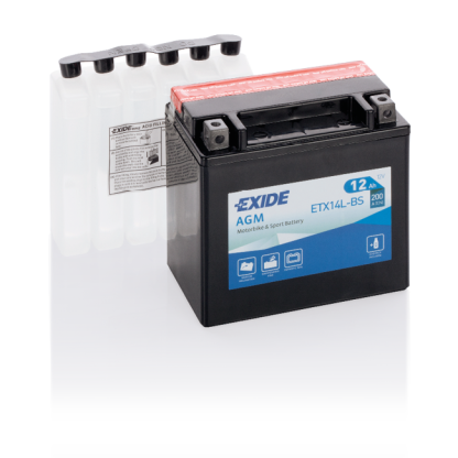 Exide AGM 12V accu | ETX14L-BS | 12V 12Ah
