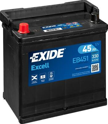 Exide Excell Batterie | EB451 | 12V 45Ah -