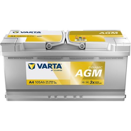 VARTA A4 Silver Dynamic AGM 12V 105Ah 950A Batterie 605 901 095