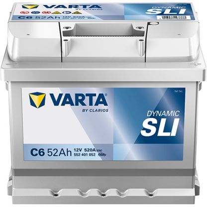 VARTA C6 Silver Dynamic 12V 52Ah 520A Batterie 552 401 052