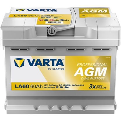 VARTA LA60 Professional Dual Purpose AGM 12V 60Ah 680A Batterie 840 060 068