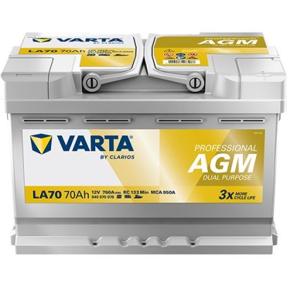 VARTA LA70 Professional Dual Purpose AGM 12V 70Ah 760A Batterie 840 070 076