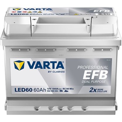 VARTA LED60 Professional Dual Purpose EFB 12V 60Ah 640A Batterie 932 060 064