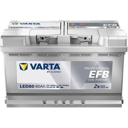 VARTA LED80 Professional Dual Purpose EFB 12V 80Ah 800A Batterie 932 080 080