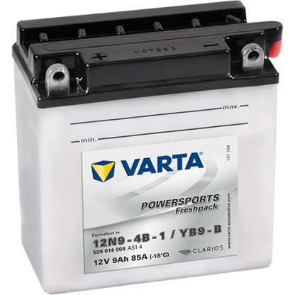 VARTA 12N9-4B-1 Powersports Freshpack Batterie | 509 014 008 | 12V 9Ah 85A -